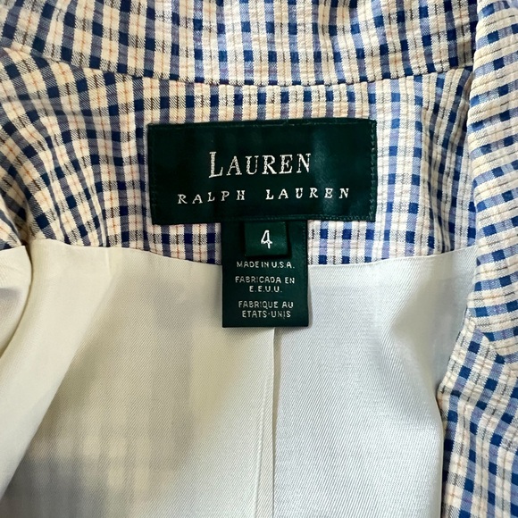 RALPH LAUREN Gingham Single Breasted Blazer - Picture 8 of 9